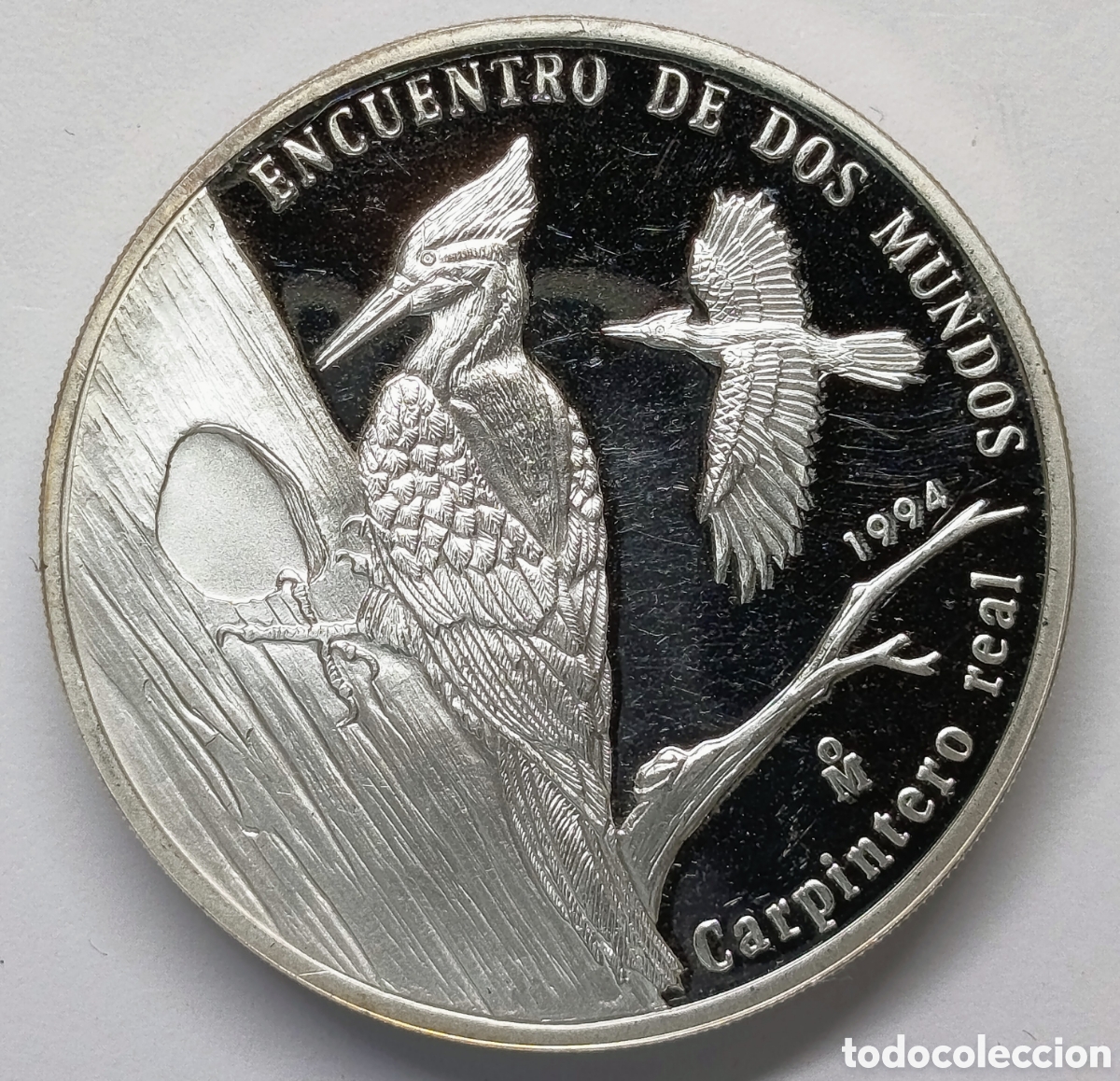 Monedas antiguas de Am&eacute;rica: CUBA. MONEDA DE 10 PESOS 1994. &ldquo;ENCUENTRO DE DOS MUNDOS. CARPINTERO REAL&rdquo; PLATA. PROOF. 27 grs. ,925