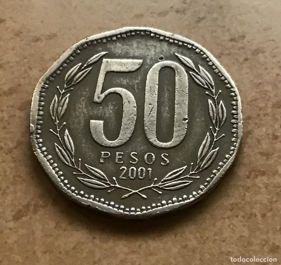 Monedas antiguas de Am&eacute;rica: 50 pesos de Chile. A&ntilde;o 2001