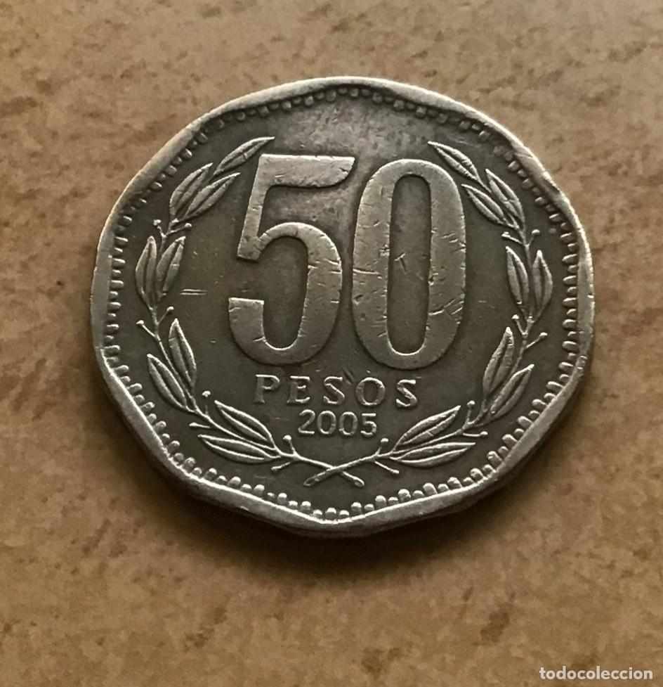 Monedas antiguas de Am&eacute;rica: 50 pesos de Chile. A&ntilde;o 2005