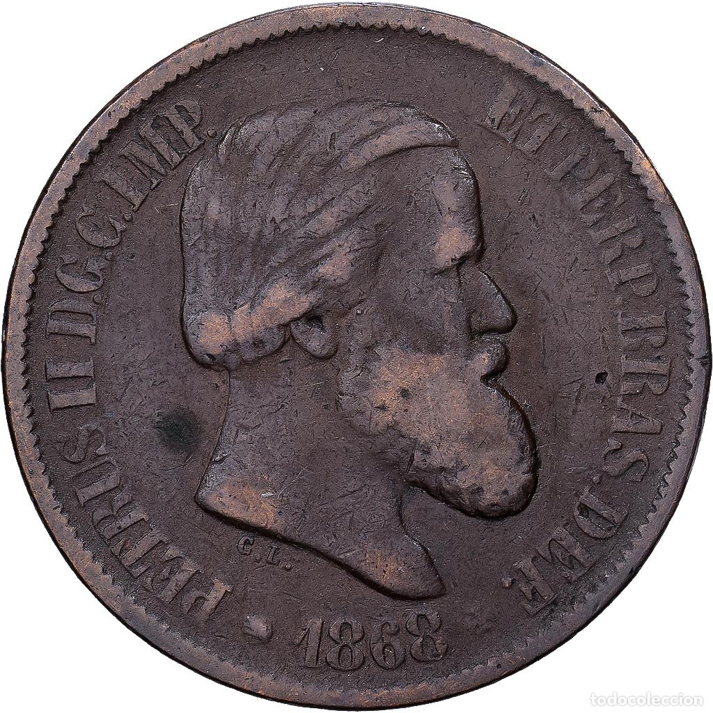 Monedas antiguas de Am&eacute;rica: [#1224802] Brasil, Pedro II, 20 Reis, 1868, Bronce, BC+, KM:474