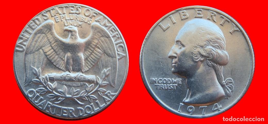 Monedas antiguas de Am&eacute;rica: 25 CENTAVOS QUARTER 1974 USA-153696