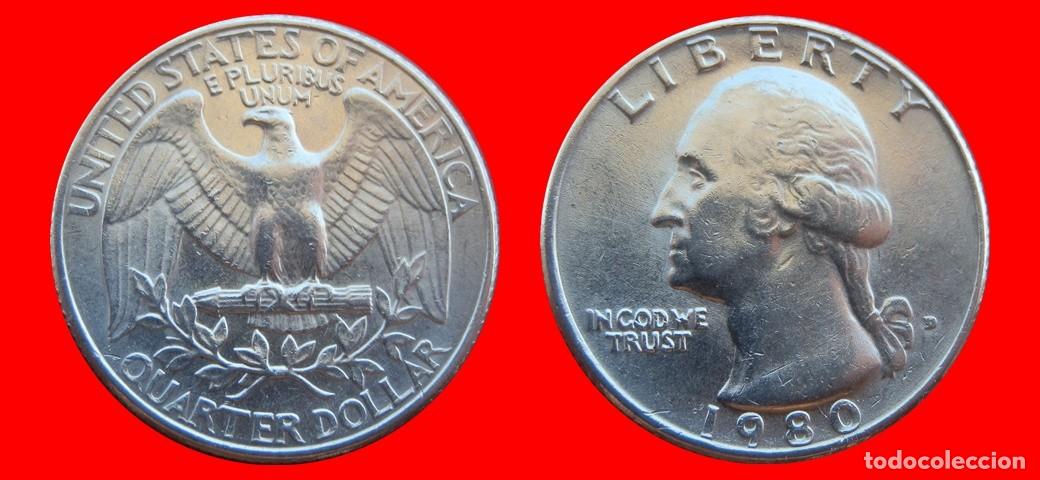 Monedas antiguas de Am&eacute;rica: 25 CENTAVOS QUARTER 1980-D USA-153702