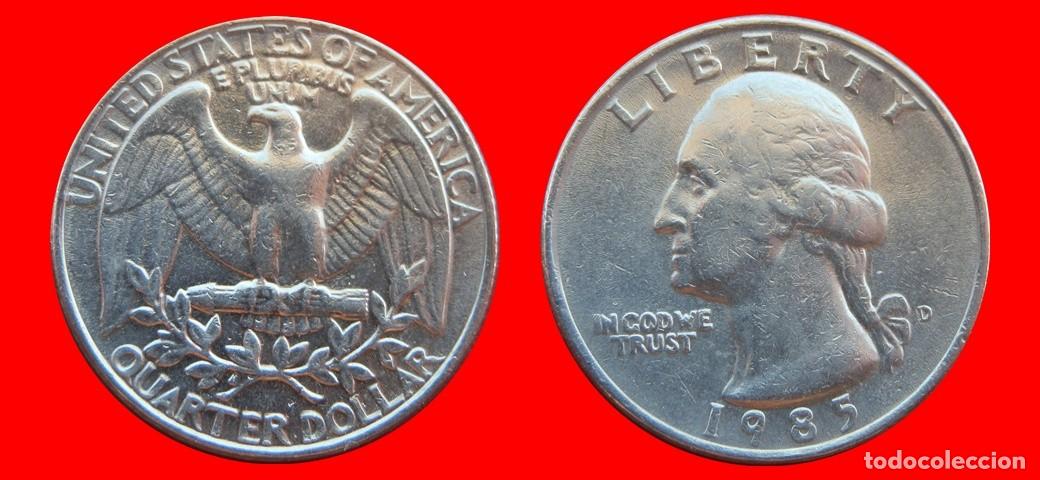 Monedas antiguas de Am&eacute;rica: 25 CENTAVOS QUARTER 1985-D USA-153704