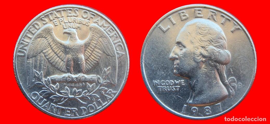 Monedas antiguas de Am&eacute;rica: 25 CENTAVOS QUARTER 1987-D USA-153705