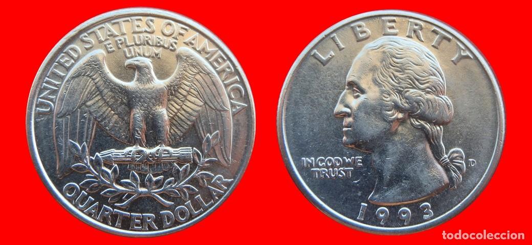 Monedas antiguas de Am&eacute;rica: 25 CENTAVOS QUARTER 1993-D USA-153707