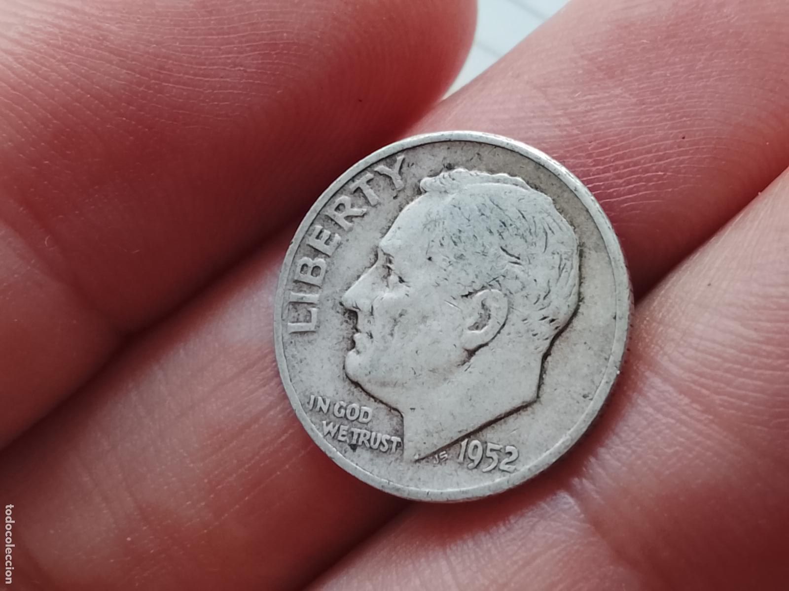 Monedas antiguas de Am&eacute;rica: Estados Unidos. Dime de plata de 1952