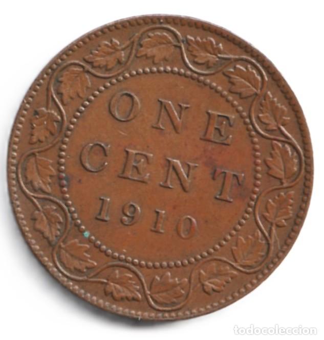 Monedas antiguas de Am&eacute;rica: Canada 1 cent 1910 KM# 8 - Foto 2