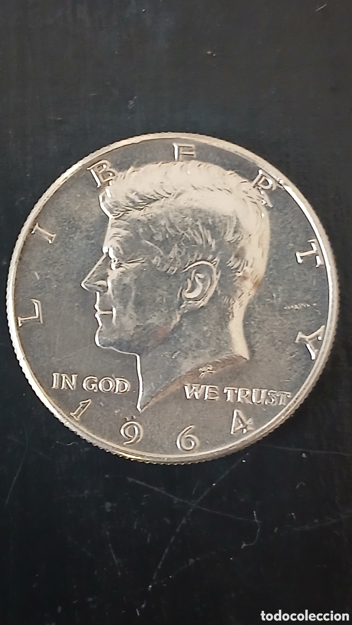 Monedas antiguas de Am&eacute;rica: Half Dollar Kennedy 1964. plata 90%