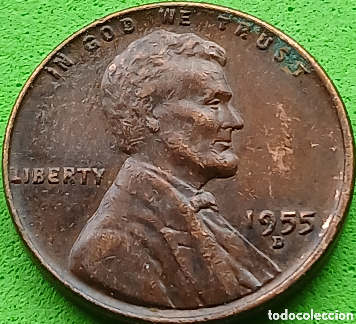 Monedas antiguas de Am&eacute;rica: USA one cent 1955 D km#132