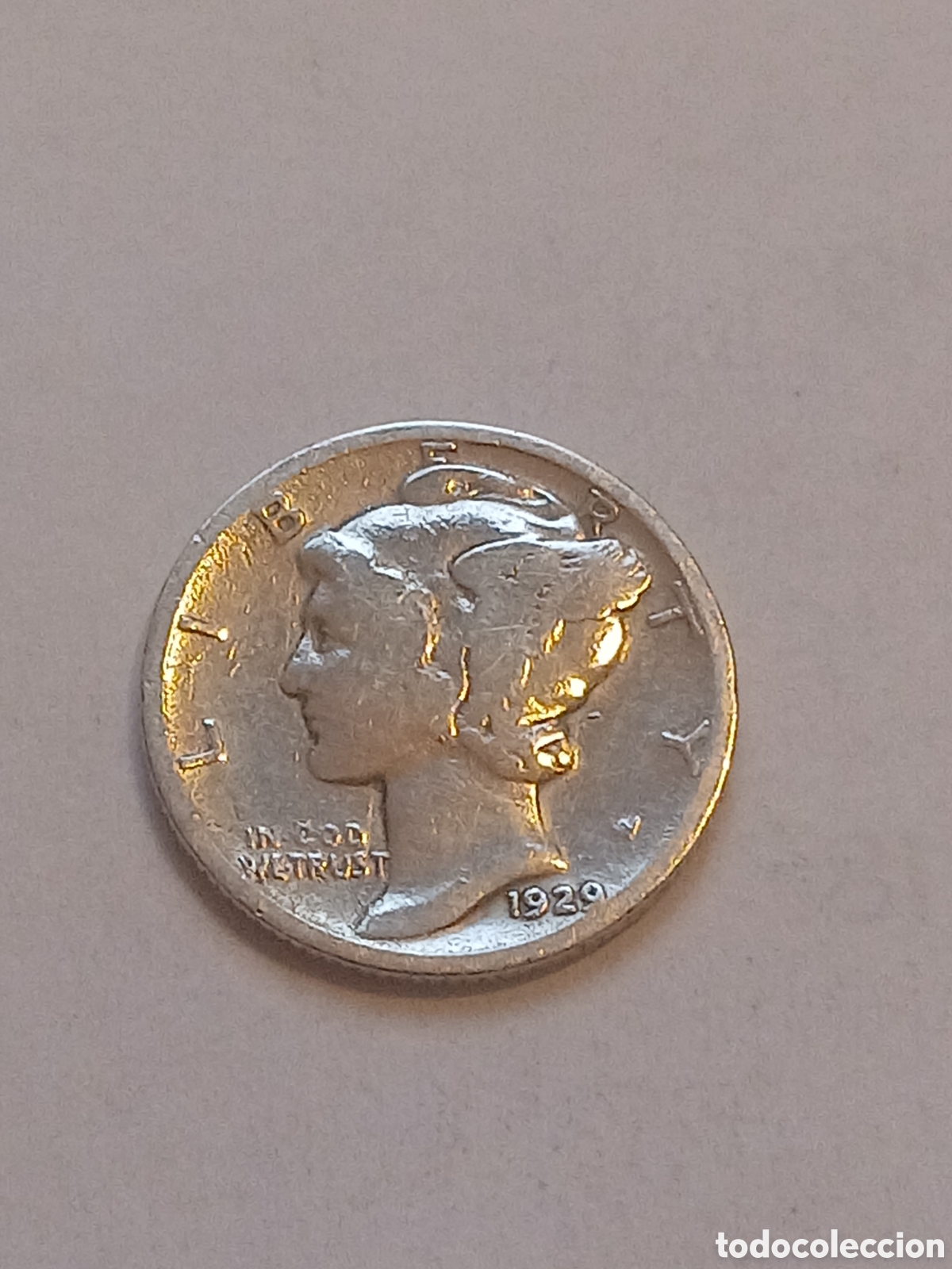 Monedas antiguas de Am&eacute;rica: Mercury Dime 1929 Plata 900 Liberty Cabeza Alada Estados Unidos