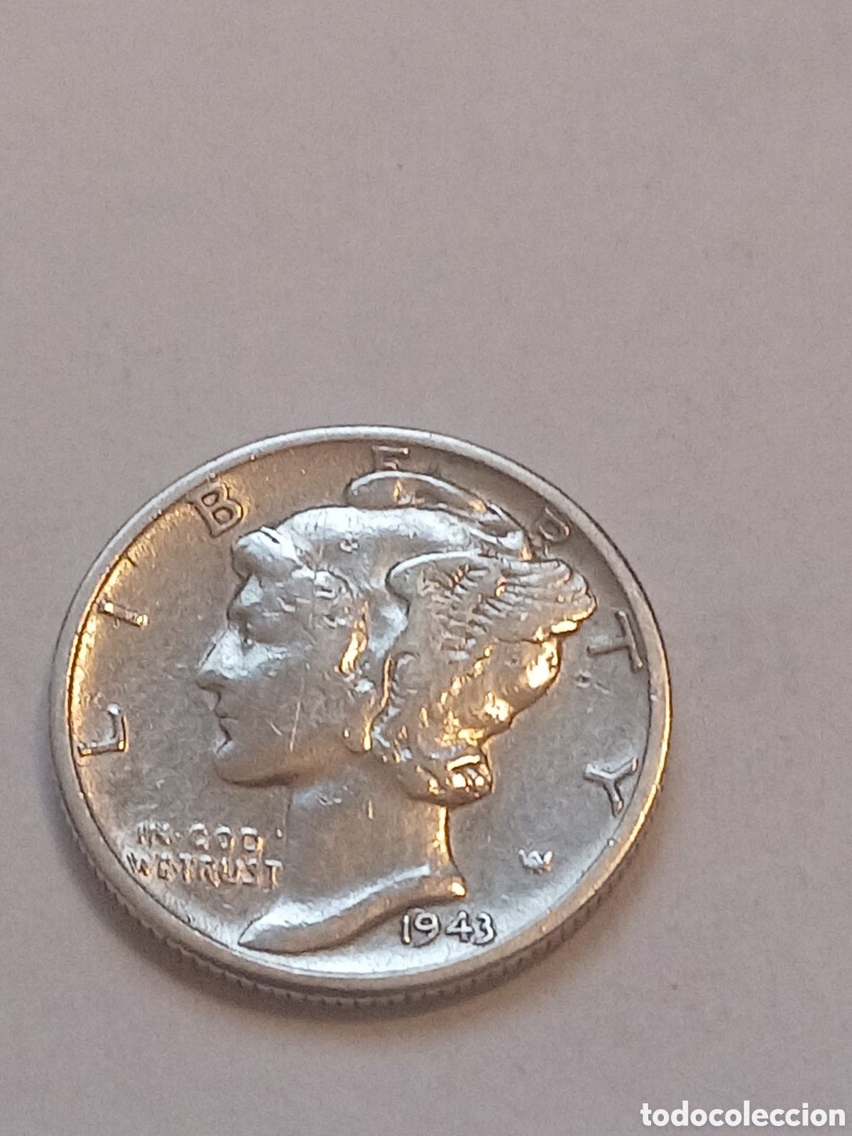 Monedas antiguas de Am&eacute;rica: Mercury Dime, 1943 Plata 900, Liberty, Cabeza Alada, Estados Unidos