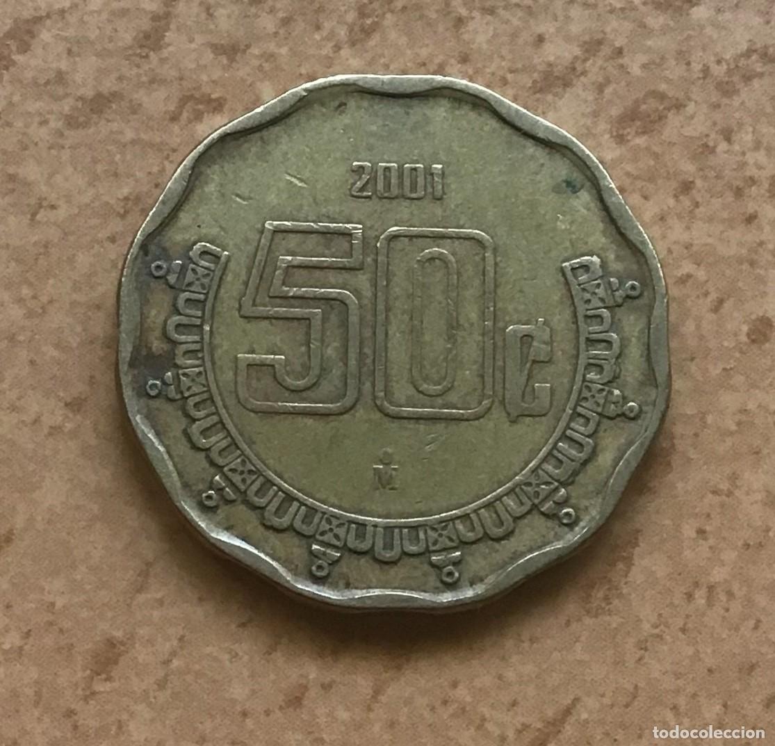 Monedas antiguas de Am&eacute;rica: 50 centavos de M&eacute;xico (M&eacute;jico). A&ntilde;o 2001