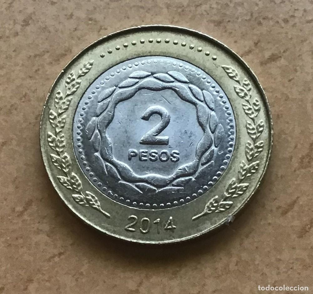 Monedas antiguas de Am&eacute;rica: 2 pesos de Argentina. A&ntilde;o 2014