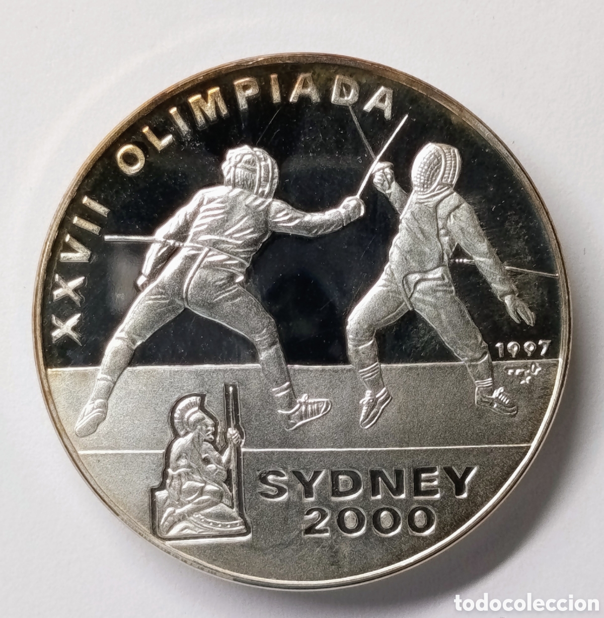 Monedas antiguas de Am&eacute;rica: CUBA. MONEDA DE 10 PESOS. 1997 &ldquo;XXVII OLIMPIADAS. SIDNEY 2000&rdquo; PLATA. PROOF. 15 gramos ,999