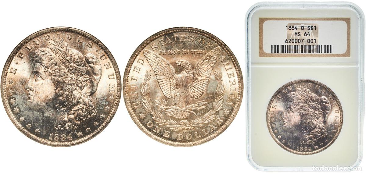Monedas antiguas de Am&eacute;rica: United States Federal republic 1884 O 1 Dollar &rdquo;Morgan Dollar&rdquo; Wonderful patina Silver (.900) (.100
