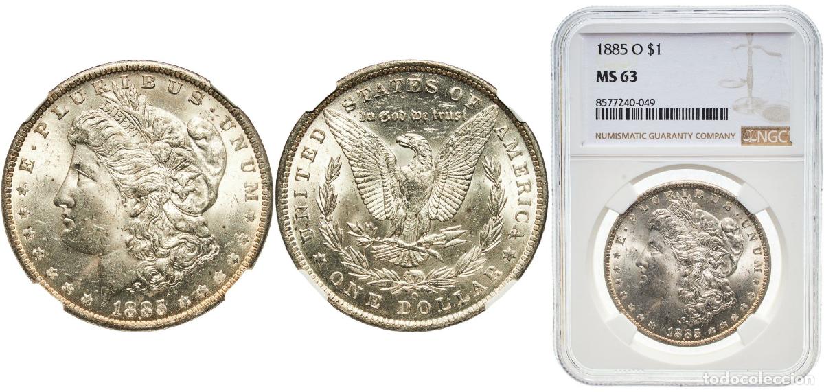 Monedas antiguas de Am&eacute;rica: United States Federal republic 1885 O 1 Dollar &rdquo;Morgan Dollar&rdquo; Silver (.900) (.100 copper) New Orle