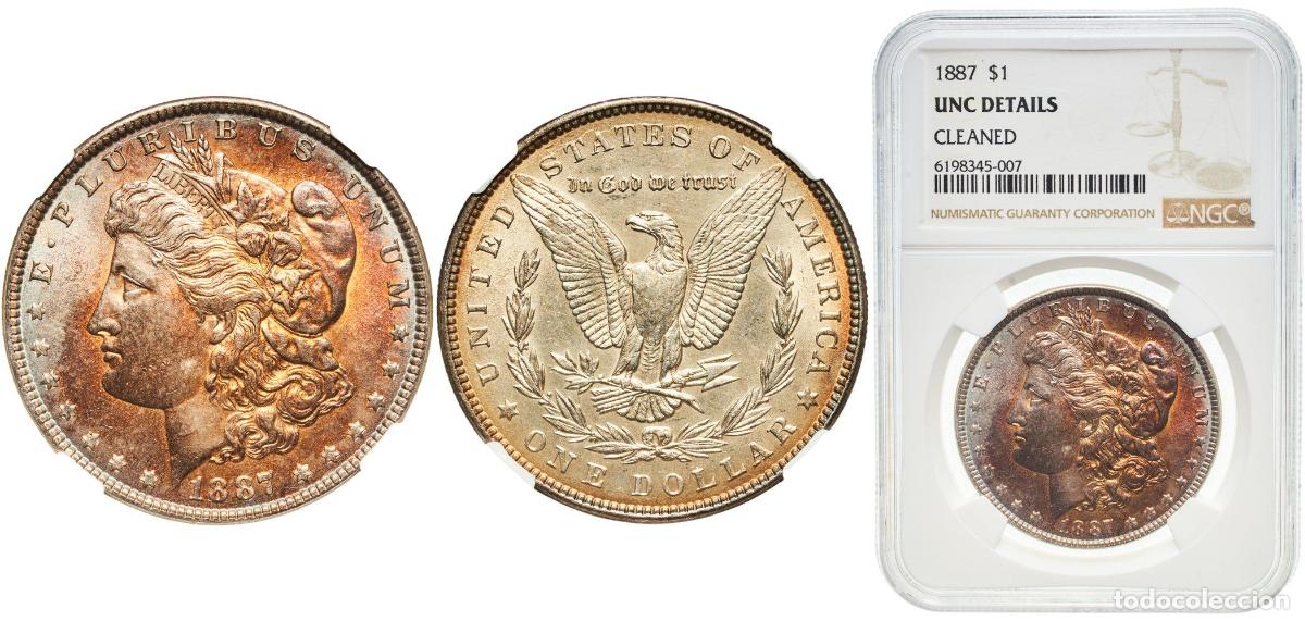Monedas antiguas de Am&eacute;rica: United States Federal republic 1887 1 Dollar &rdquo;Morgan Dollar&rdquo; Wonderful patina Silver (.900) (.100 c
