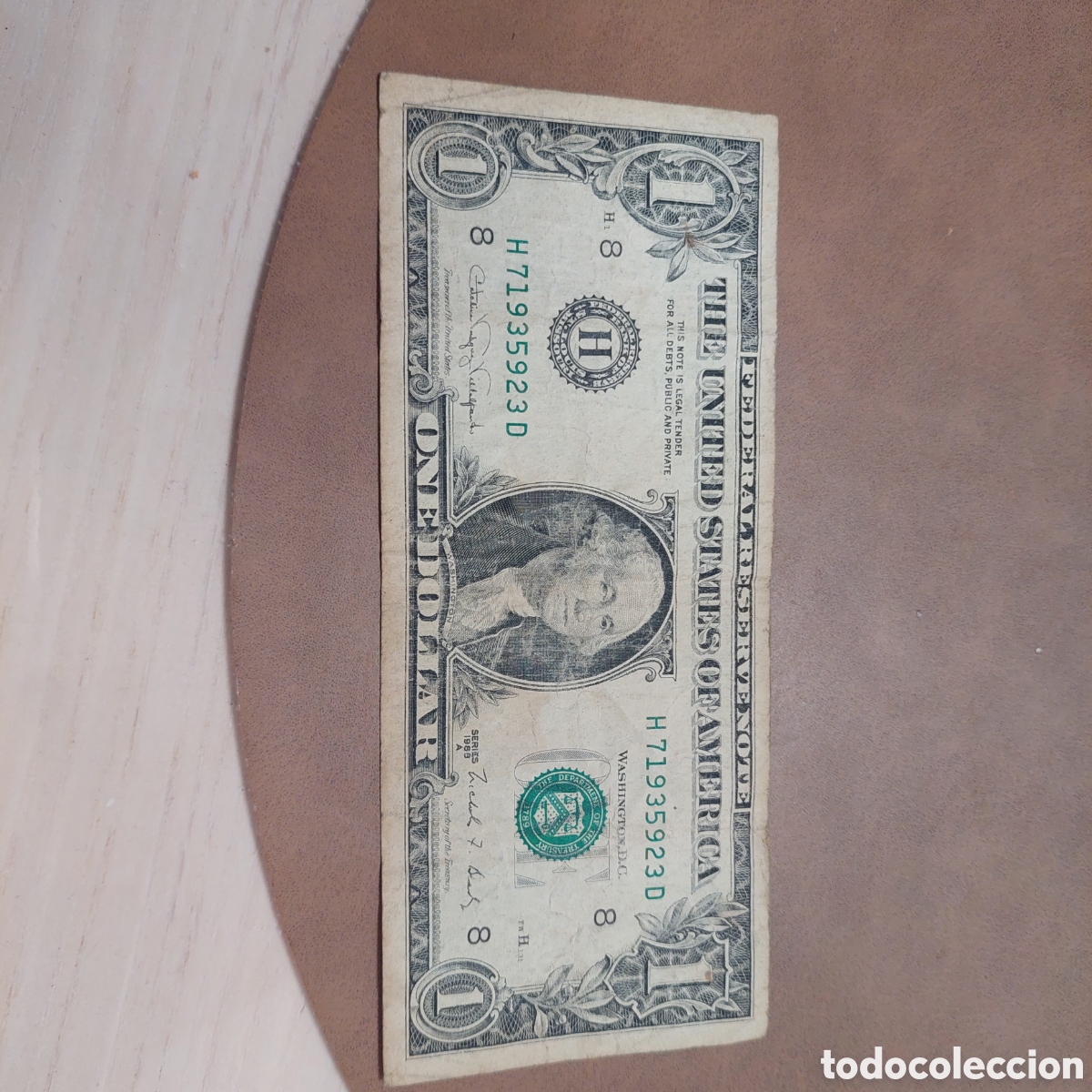 Monedas antiguas de Am&eacute;rica: Billete 1 Dollar USA de 1985.