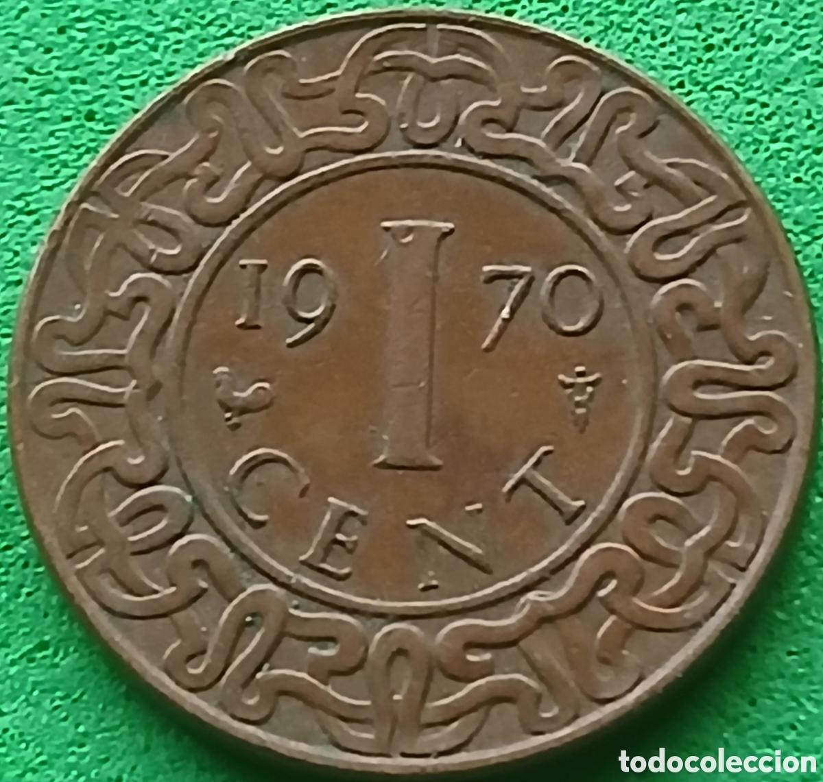 Monedas antiguas de Am&eacute;rica: Surinam 1 cent 1970 km#11