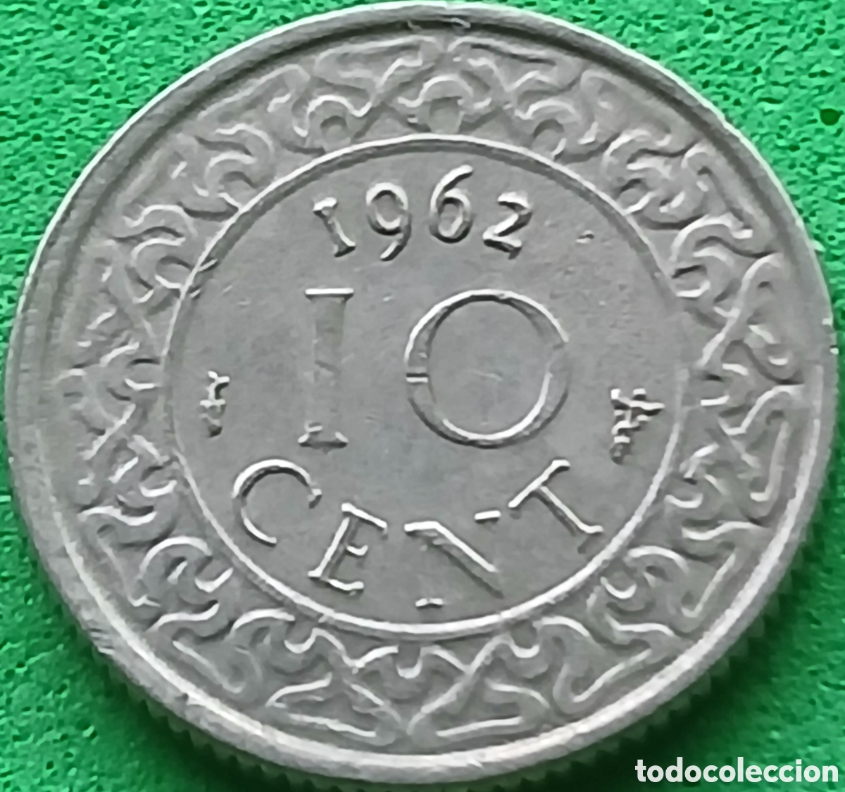 Monedas antiguas de Am&eacute;rica: Surinam 10 cent 1962 km#13 sin marca