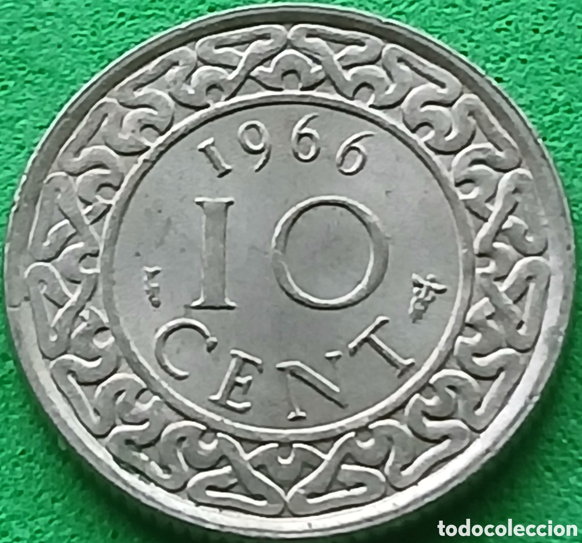 Old Coins of America: Surinam 10 cent 1966 km#13