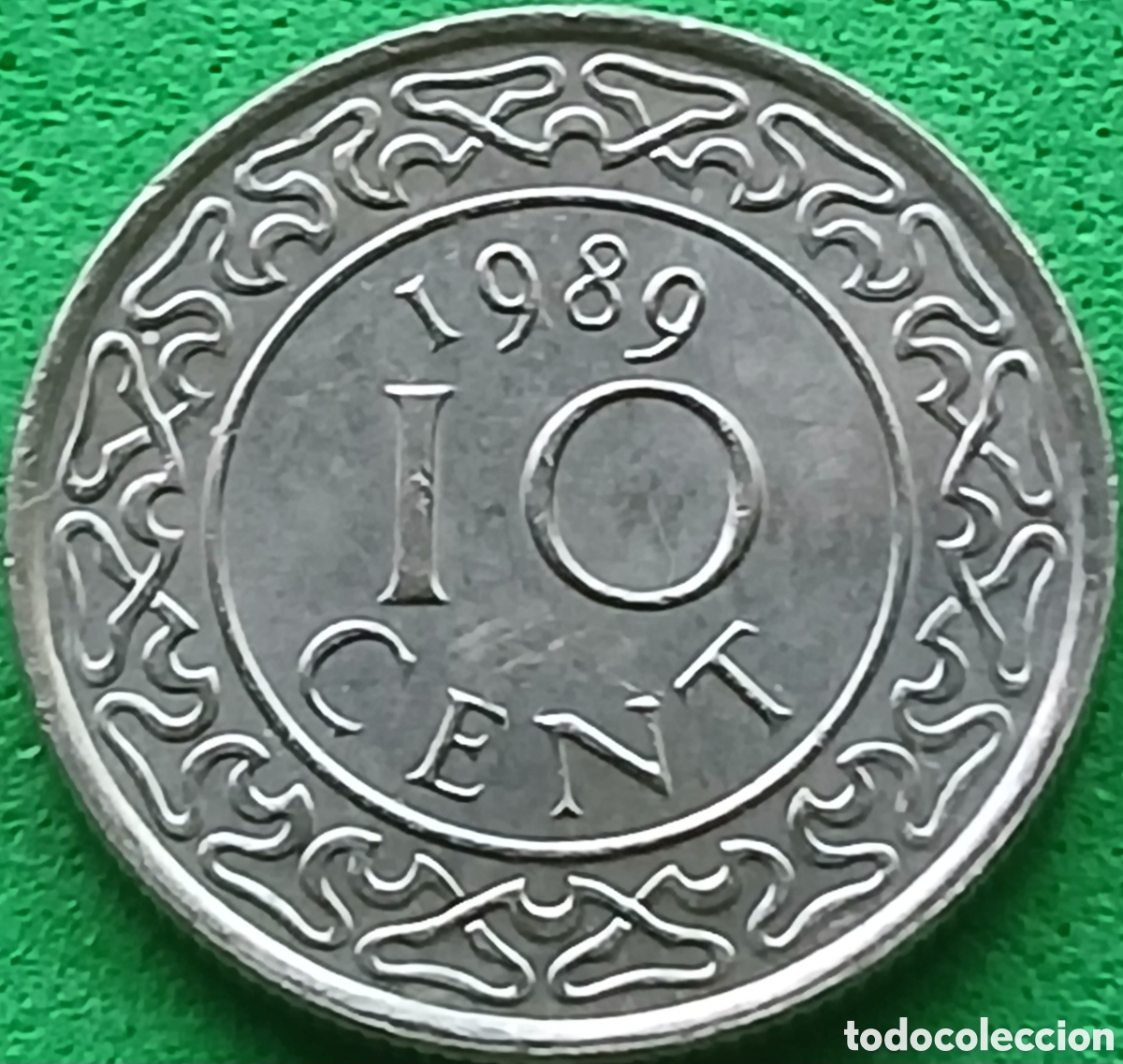 Old Coins of America: Surinam 10 cent 1989 km#13a