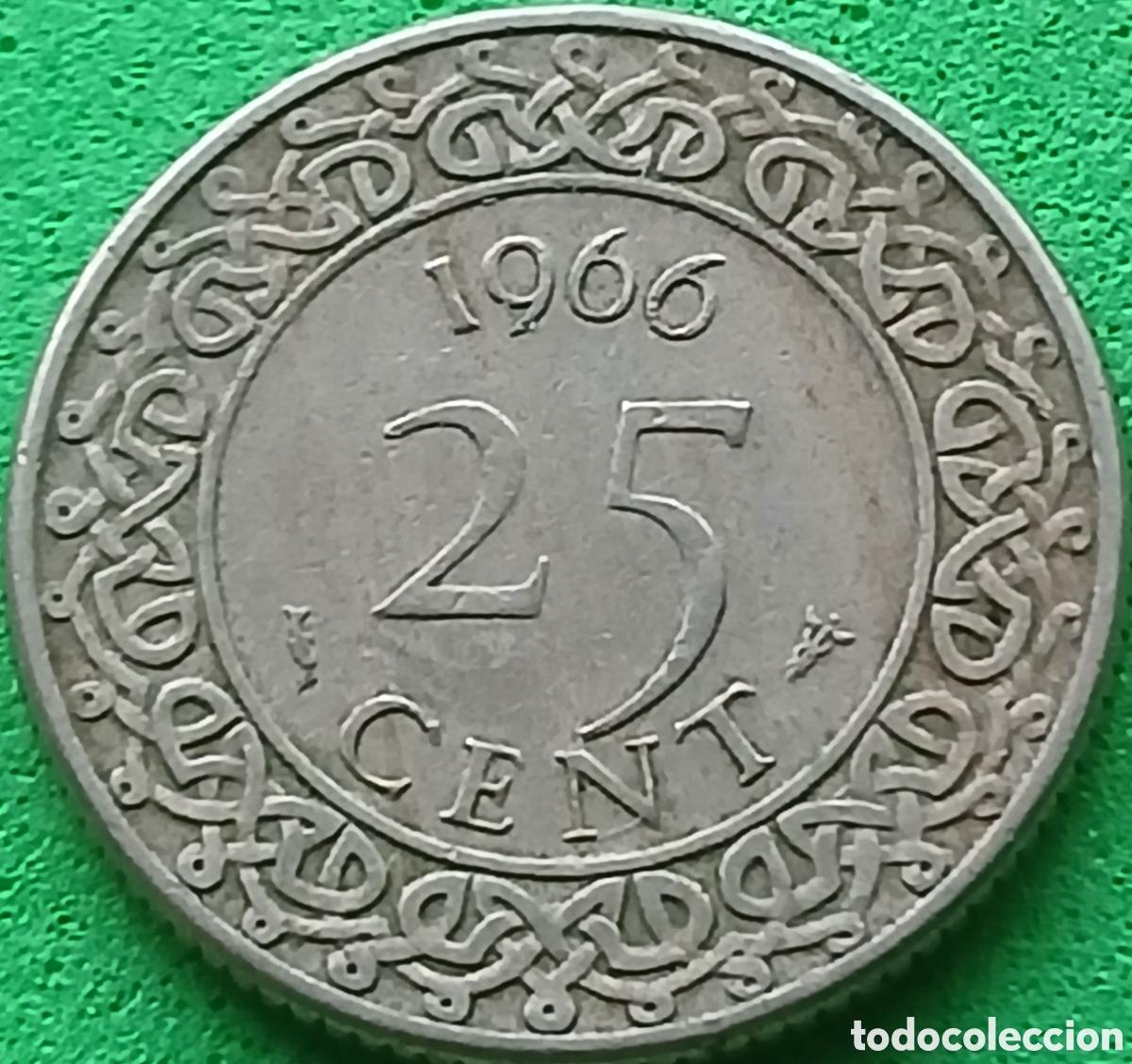 Old Coins of America: Surinam 25 cent 1966 km#14