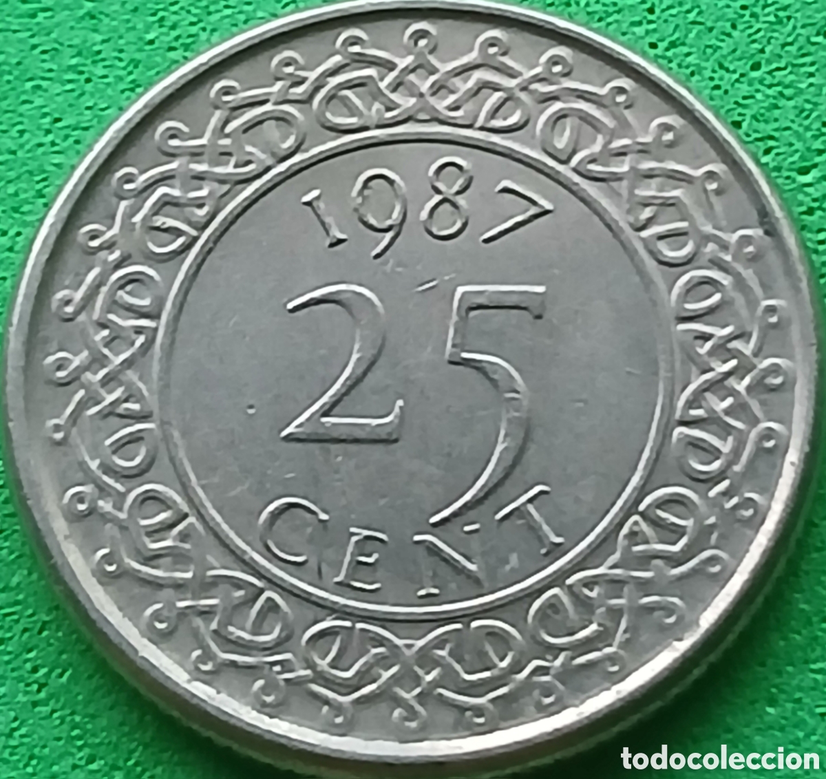 Monedas antiguas de Am&eacute;rica: Surinam 25 cent 1987 km#14a