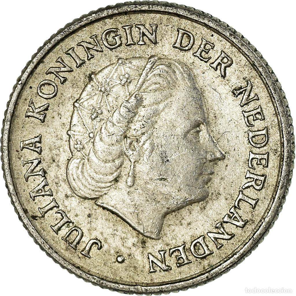 Monedas antiguas de Am&eacute;rica: [#757036] Moneda, Antillas holandesas, Juliana, 1/10 Gulden, 1963, MBC, Plata, KM:3