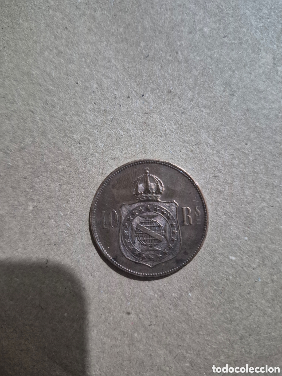 Monedas antiguas de Am&eacute;rica: 40 reis Pedro ll bronce - Foto 2