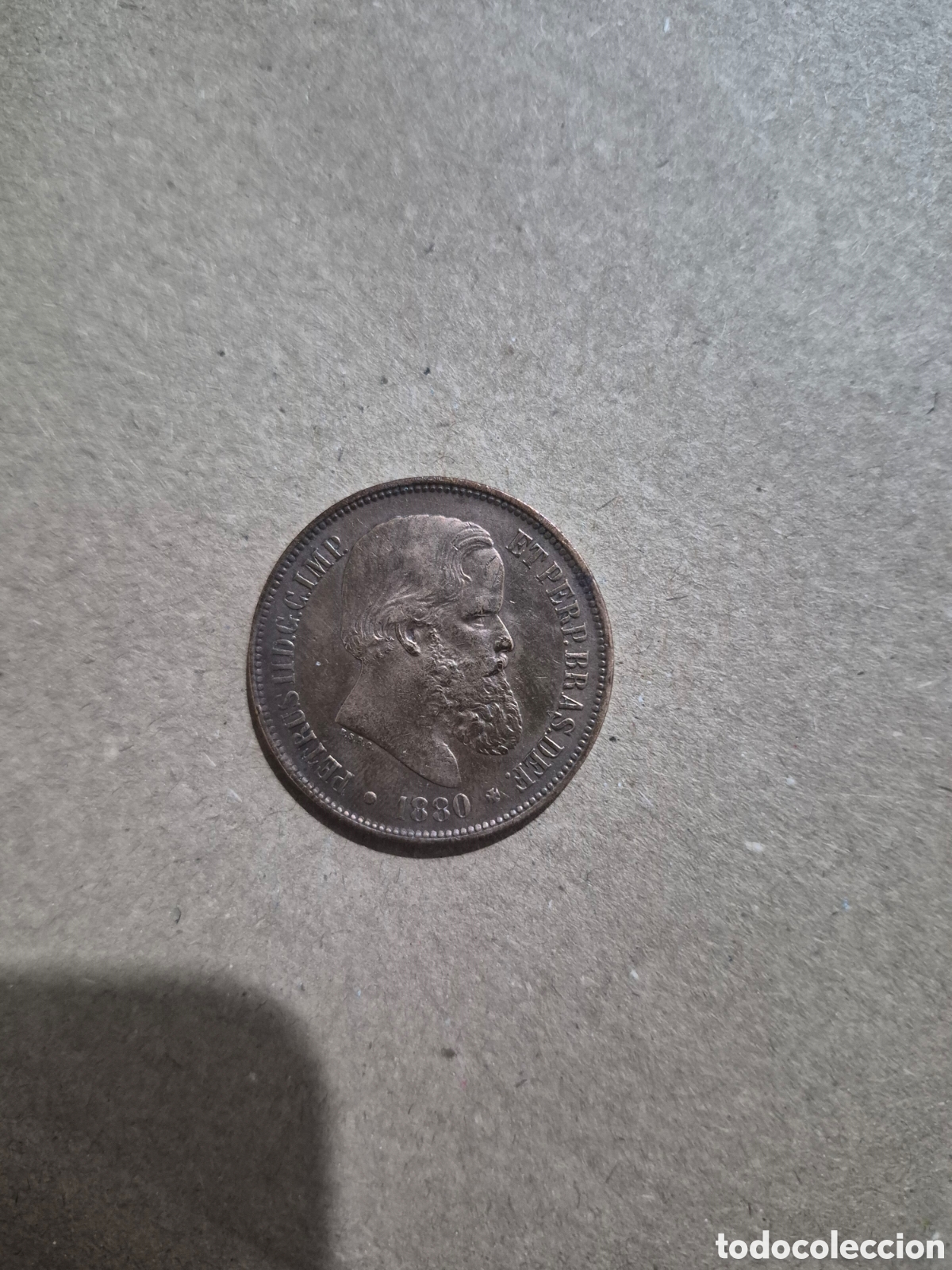 Monedas antiguas de Am&eacute;rica: 40 reis Pedro ll bronce