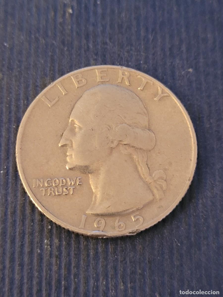 Monedas antiguas de Am&eacute;rica: Moneda 1/4 d&oacute;lar 1965 Estados Unidos