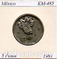 Monedas antiguas de Am&eacute;rica: M&Eacute;XICO 1981, 5 PESOS, KM-485, EBC;