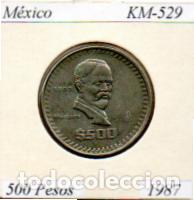 Monedas antiguas de Am&eacute;rica: M&Eacute;XICO 1987, 500 PESOS, KM-529, MBC;