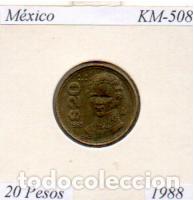 Monedas antiguas de Am&eacute;rica: M&Eacute;XICO 1988, 20 PESOS, KM-508, CIRCULADA