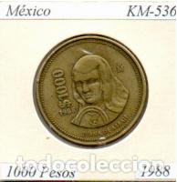 Monedas antiguas de Am&eacute;rica: M&Eacute;XICO 1988, 1000 PESOS, KM-536, CIRCULADA;