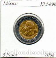 Monedas antiguas de Am&eacute;rica: M&Eacute;XICO 2008, 5 PESOS, KM-896, MBC