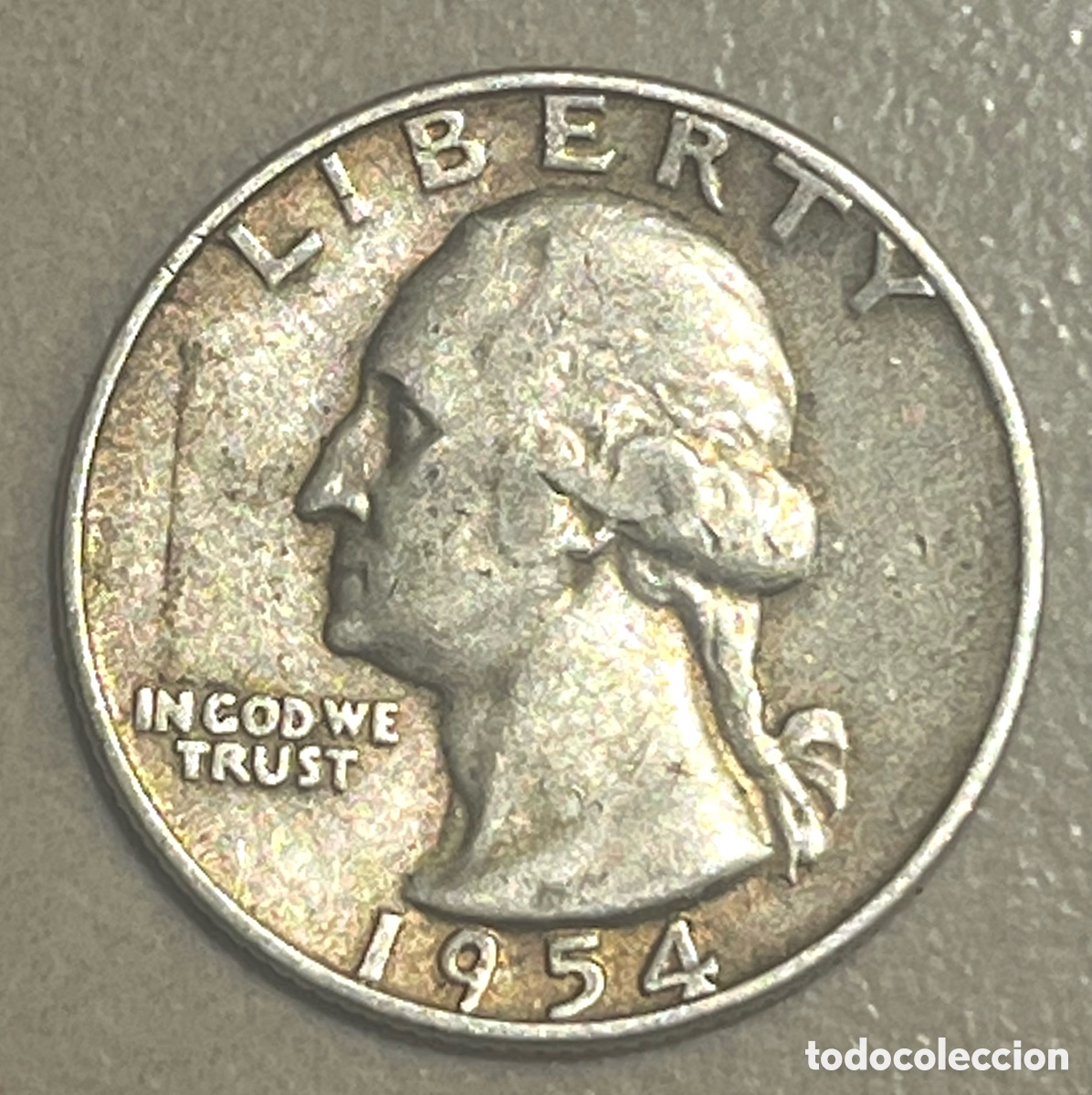 Alte M&uuml;nzen aus Amerika: MONEDA 1/4 DOLLAR (QUARTER) 1954 &rdquo;WASHINGTON&rdquo; PLATA - muy buen estado