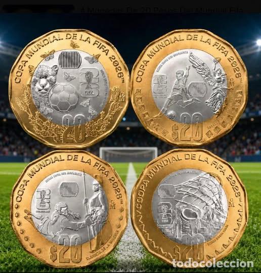 Monedas antiguas de Am&eacute;rica: MEXICO Serie 4 Monedas 20 Pesos Mundial Fifa 2026 - Campeonato del Mundo de Futbol