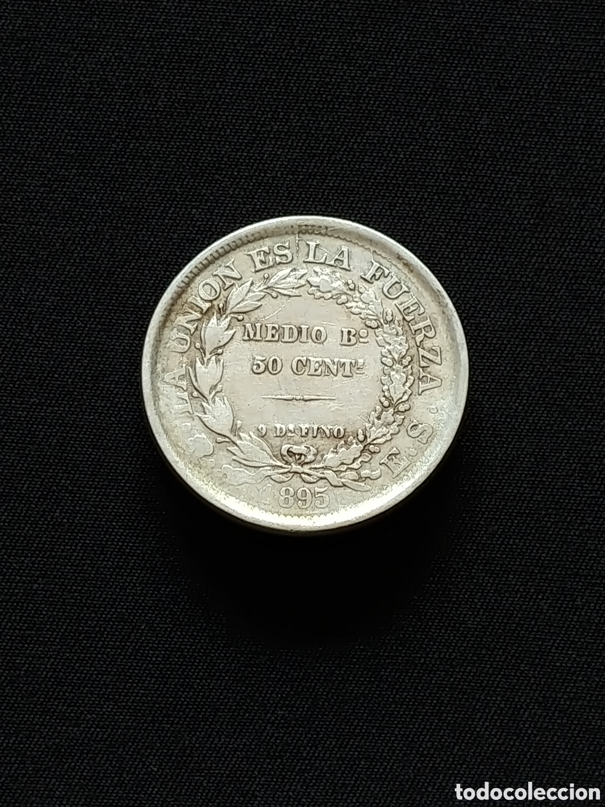 Monedas antiguas de Am&eacute;rica: Bolivia, 50 Centavos 1895, plata .900 mls.