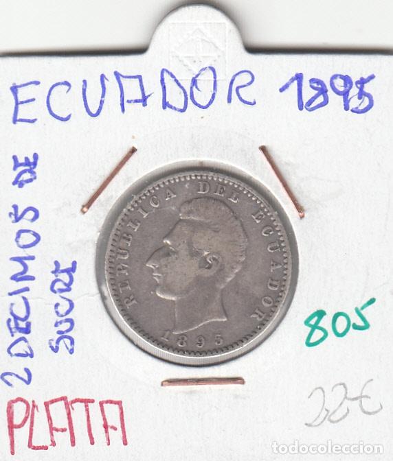 Monedas antiguas de Am&eacute;rica: CR0805 MONEDA ECUADOR 2 DECIMAS DE SUCRE 1895 PLATA