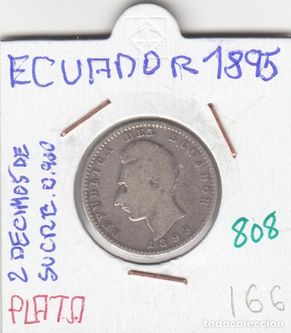 Monedas antiguas de Am&eacute;rica: CR0808 MONEDA ECUADOR 2 DECIMAS DE SUCRE 1895 PLATA