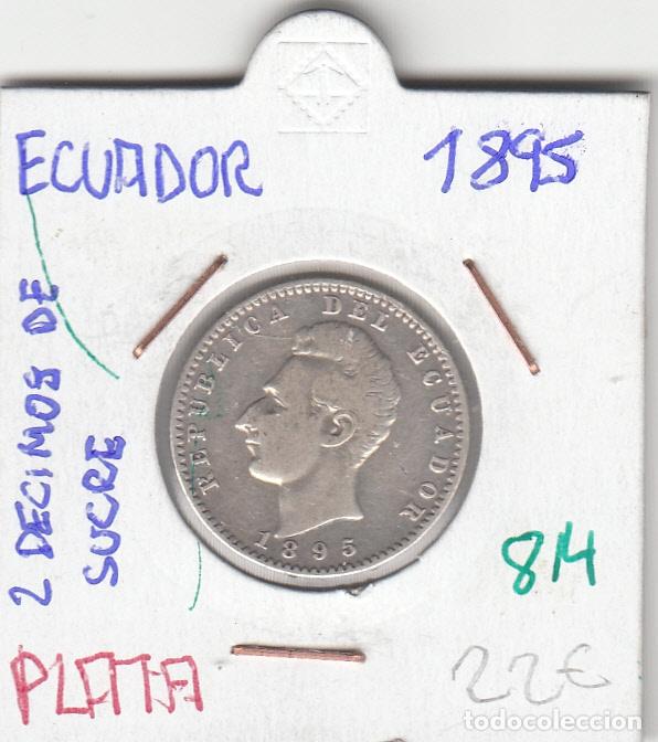 Monedas antiguas de Am&eacute;rica: CR0814 MONEDA ECUADOR 2 DECIMAS DE SUCRE 1895 PLATA