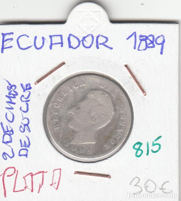 Monedas antiguas de Am&eacute;rica: CR0815 MONEDA ECUADOR 2 DECIMAS DE SUCRE 1889 PLATA