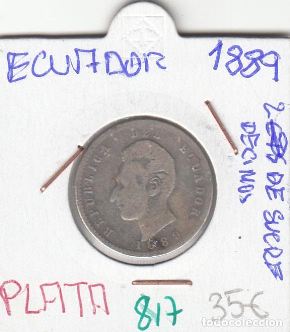 Monedas antiguas de Am&eacute;rica: CR0817 MONEDA ECUADOR 2 DECIMAS DE SUCRE 1889 PLATA