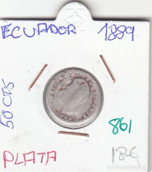 Monedas antiguas de Am&eacute;rica: CR0861 MONEDA ECUADOR 50 CTS 1889 PLATA