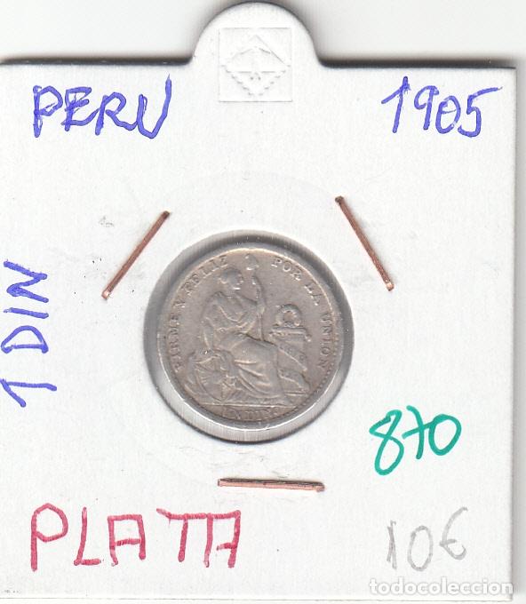 Monedas antiguas de Am&eacute;rica: CR0870 MONEDA PERU 1 DINO 1905 PLATA