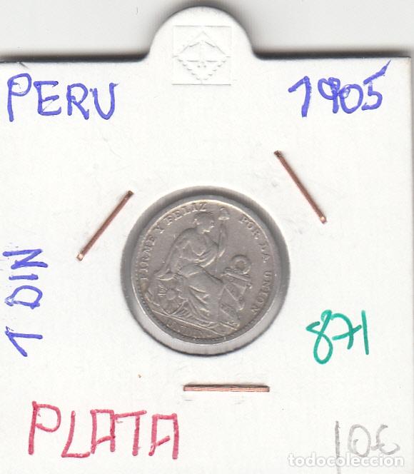 Monedas antiguas de Am&eacute;rica: CR0871 MONEDA PERU 1 DINO 1905 PLATA
