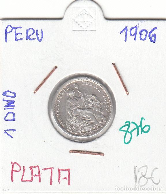 Monedas antiguas de Am&eacute;rica: CR0876 MONEDA PERU 1 DINO 1906 PLATA