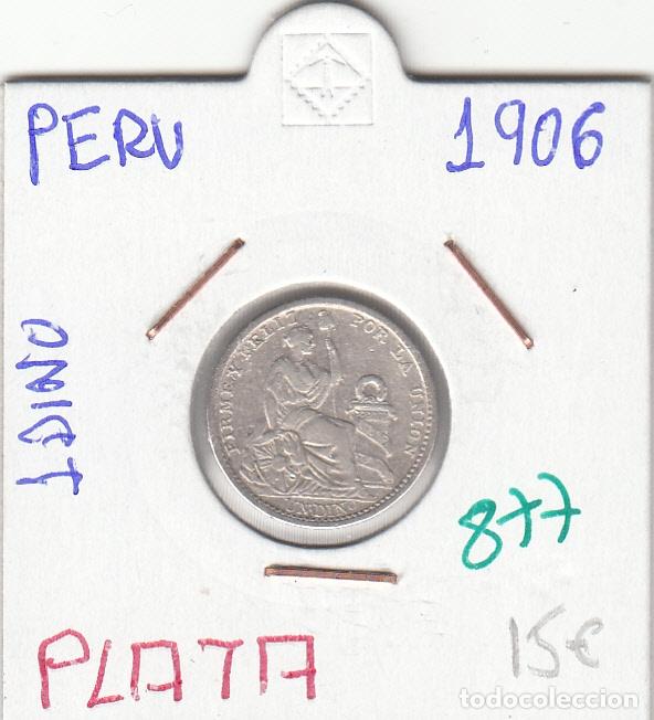 Monedas antiguas de Am&eacute;rica: CR0877 MONEDA PERU 1 DINO 1906 PLATA